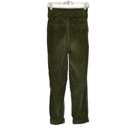 Wild Fable green corduroy pleated belted pants size 0 - Picture 8 of 9